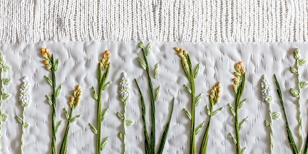 Vyšívaný vzor na látke